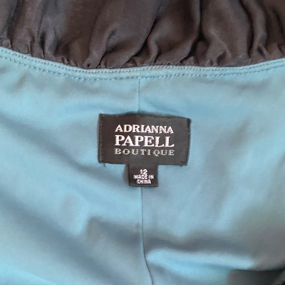ADRIANA PAPELL Boutique Teal Ruffled Midi Dress - Picture 11 of 16